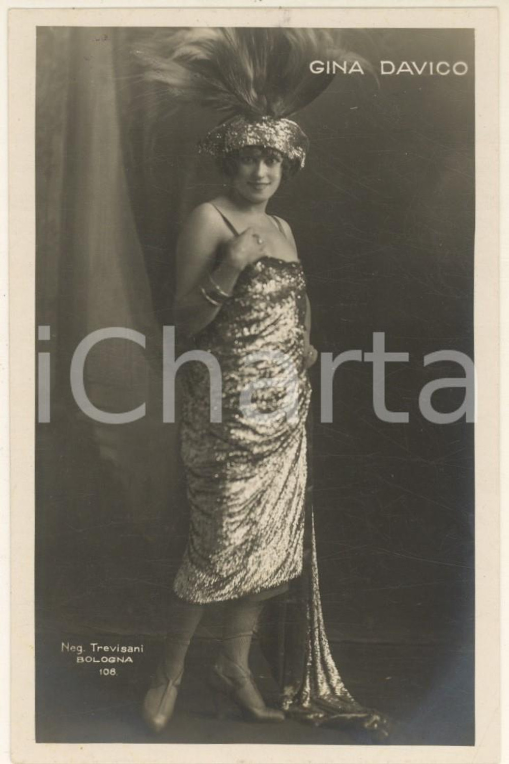 Cartolina originale da collezione 1930 ca Ritratto soprano Gina DAVICO in costume - Cartolina FP NV 1