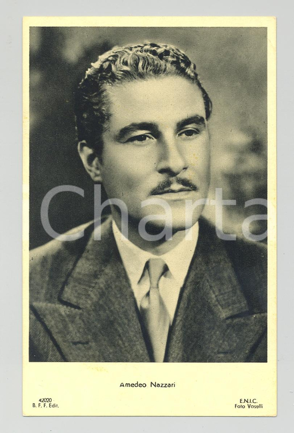 Cartolina originale da collezione 1945 Amedeo NAZZARI Attore - Fotocartolina VASELLI FP NV 1