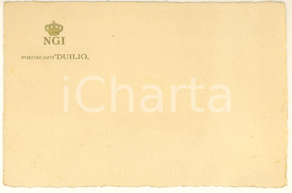 Oggetto da collezione cartaceo 1930 GENOVA Navigazione Generale Italiana Piroscafo DUILIO - Biglietto 1