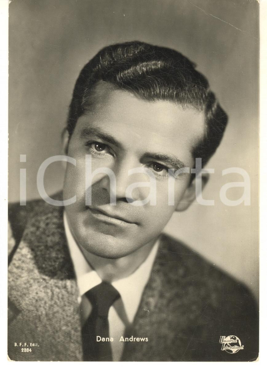 Cartolina originale da collezione 1960 ca DANA ANDREWS Attore - Cartolina FG NV 1