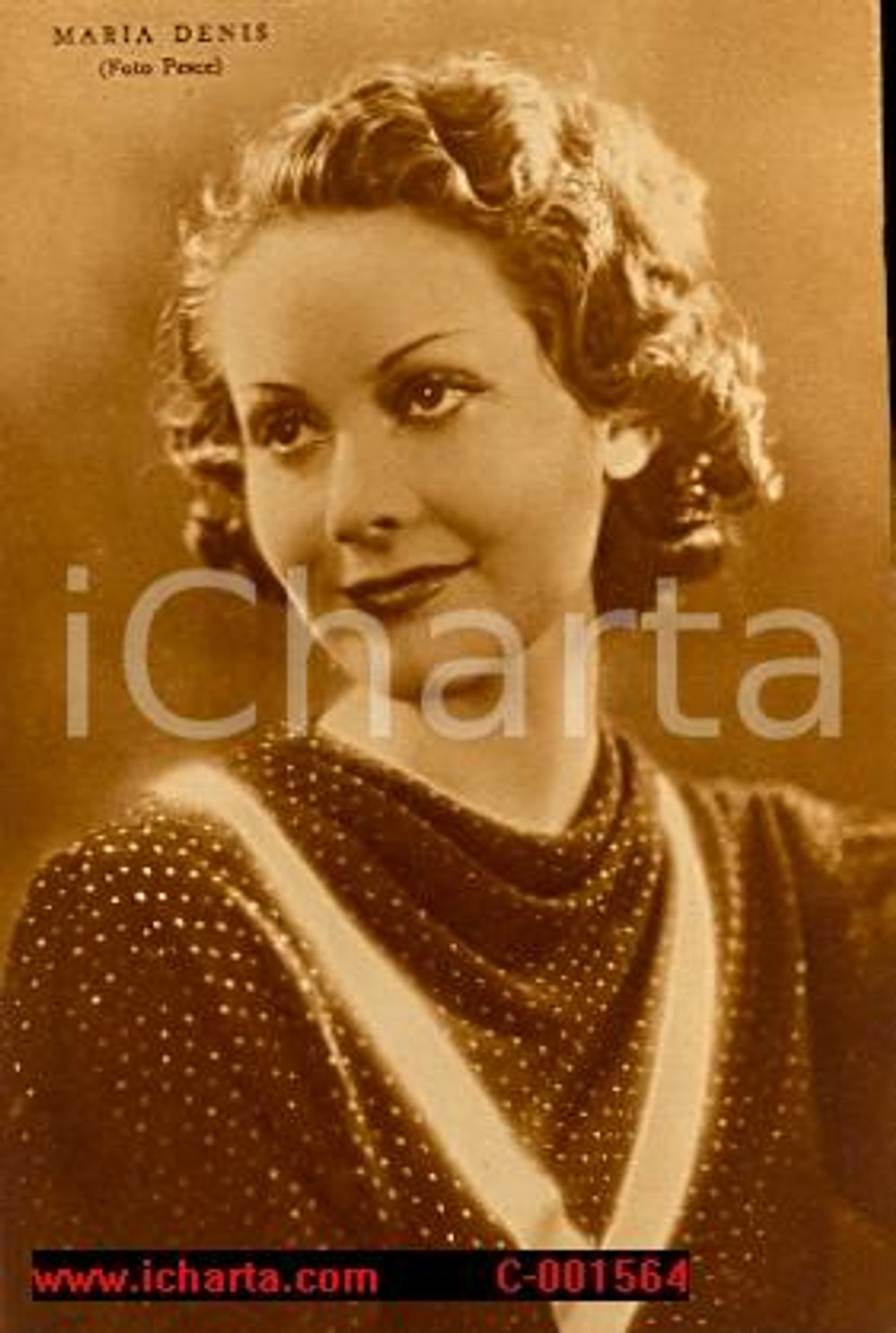Cartolina originale da collezione 1938 MARIA DENIS Cartolina RIZZOLI Foto PESCE FG NV 1
