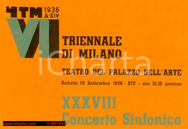 Documento originale, autentico 1936 MILANO Maestro Antonino VOTTO XXXVII Concerto Sinfonico Vocale Programma 1