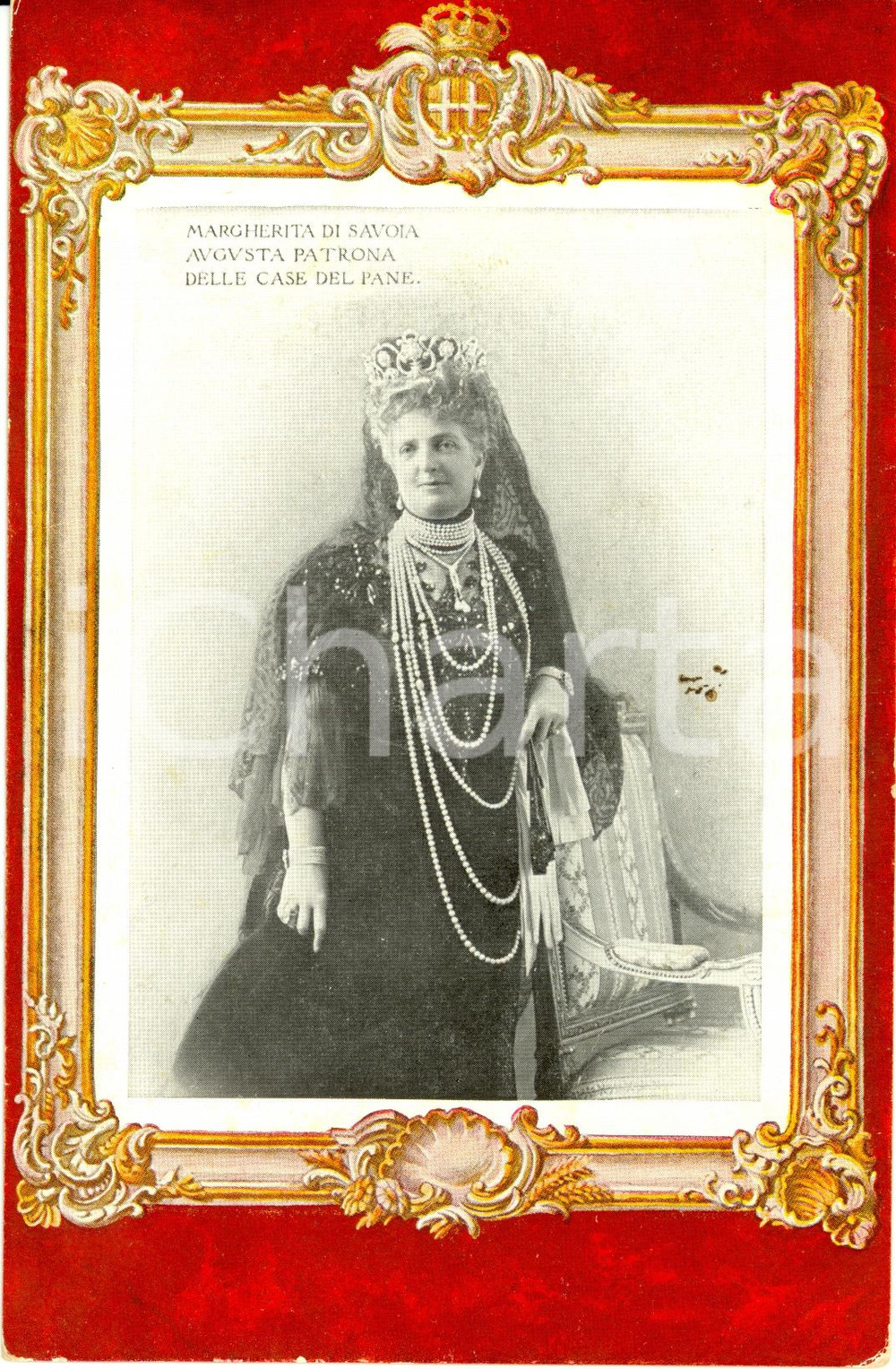 Cartolina originale da collezione 1910 ca Margherita di SAVOIA patrona delle Case del Pane *Cartolina FP NV 1