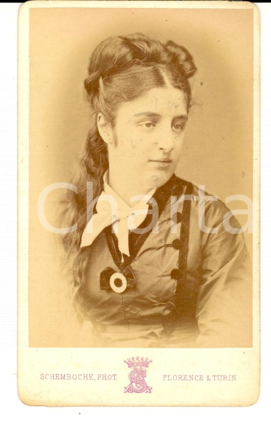 Fotografia d epoca originale 1874 TORINO Maria CANTONO DI CEVA SARACENO a 15 anni Foto SCHEMBOCHE 1