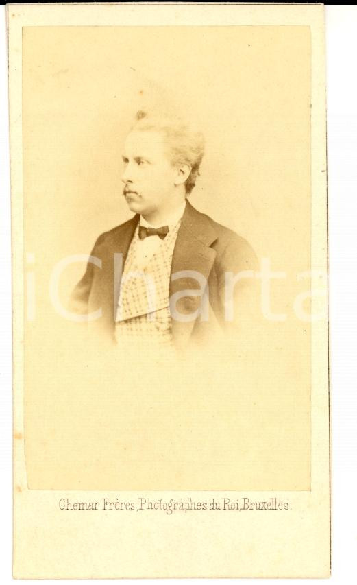 Fotografia d epoca originale 1865 ca BRUXELLES Luigi I di BRAGANZA Re del PORTOGALLO Foto GHEMAR 1