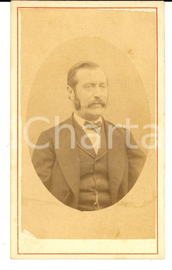Fotografia d epoca originale 1860 ca TORINO Ritratto barone Giovanni CANTONO DI CEVA diplomatico Foto 1