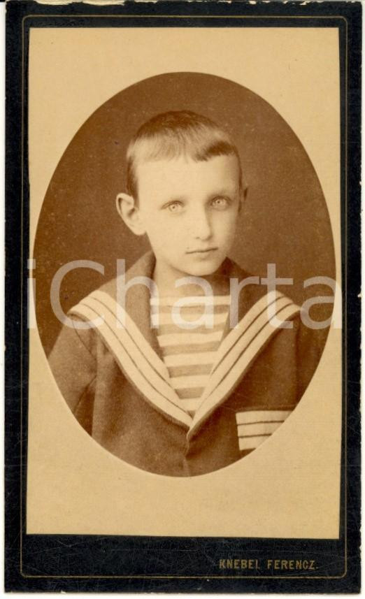 Fotografia d epoca originale 1880 ca SZOMBATHELY Ungheria Giuseppe ASINARI DI SAN MARZANO bambino Foto 1