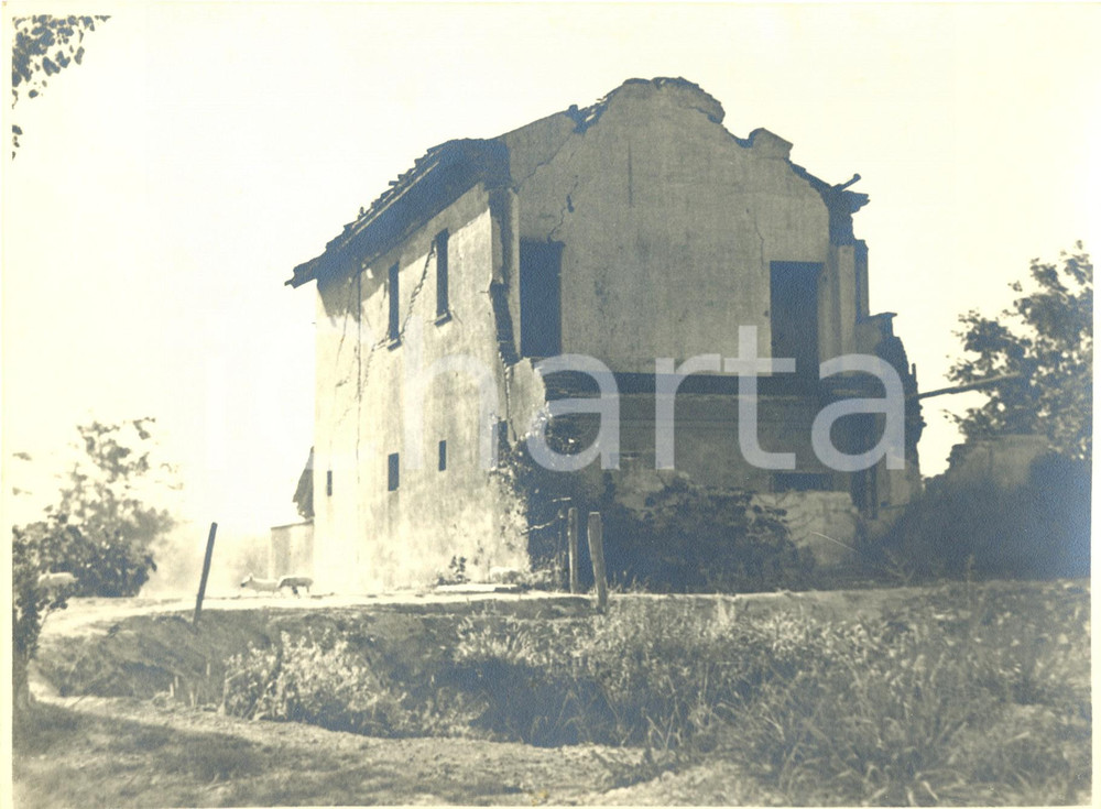 Fotografia d epoca originale 1946 FRASCAROLO Località SANT ANTONIO Cascina TORRIANI danneggiata da guerra 1 1
