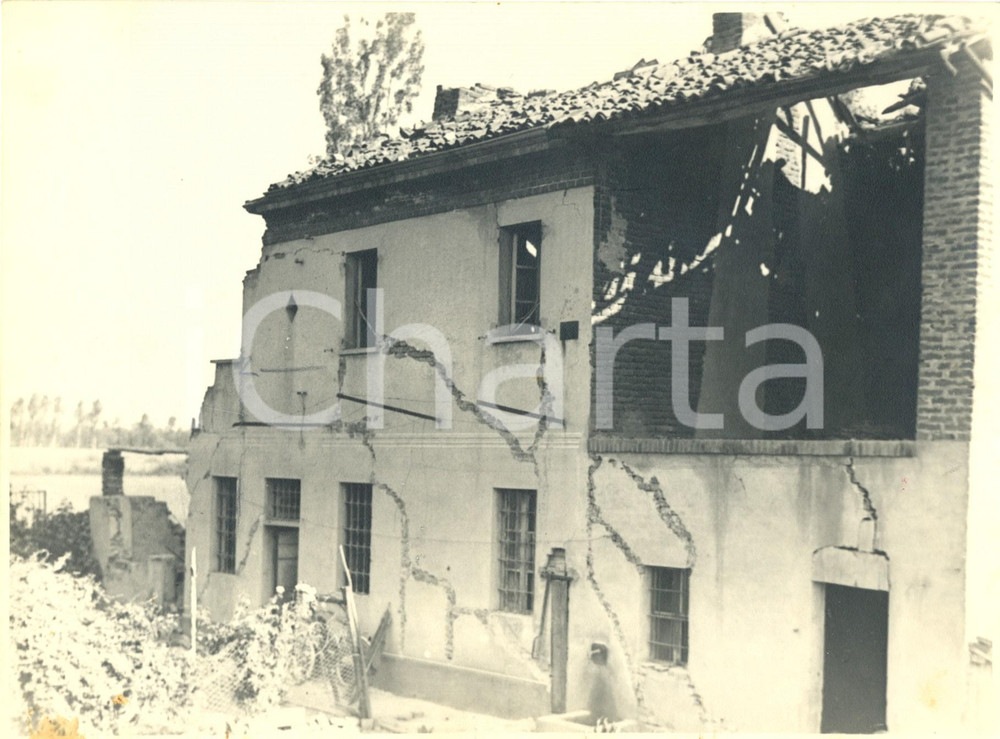 Fotografia d epoca originale 1946 FRASCAROLO PV Cascina TORRIANI in località SANT ANTONIO danni guerra Foto 1