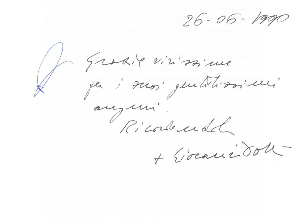 Autografo originale 1990 PAVIA Vescovo Giovanni VOLTA Priore Santo Sepolcro - AUTOGRAFO 1