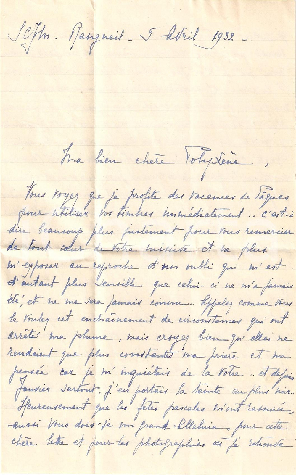 Manoscritto, lettera originale 1932 TOULOUSE F Lettera di Anne VIVIE DE REGIE a una nobile amica Autografo 1