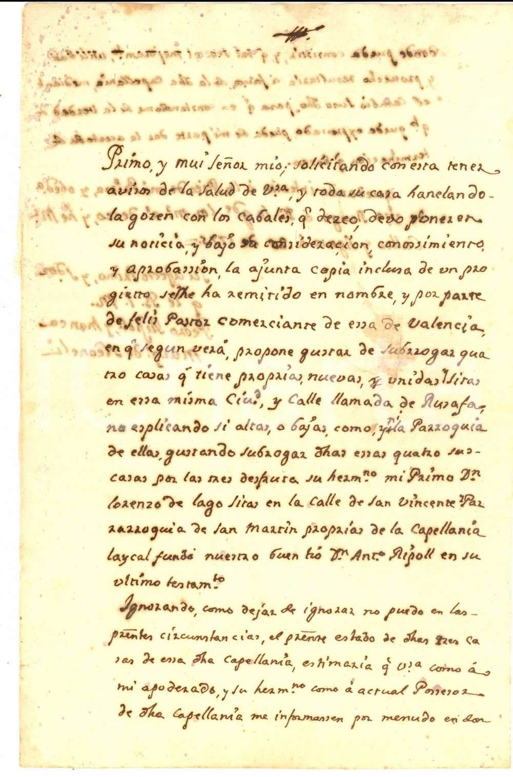 Documento originale, autentico 1775 CAGLIARI Don Pedro RIPOLL Y MANCA sull accordo con il commerciante PASTOR 1