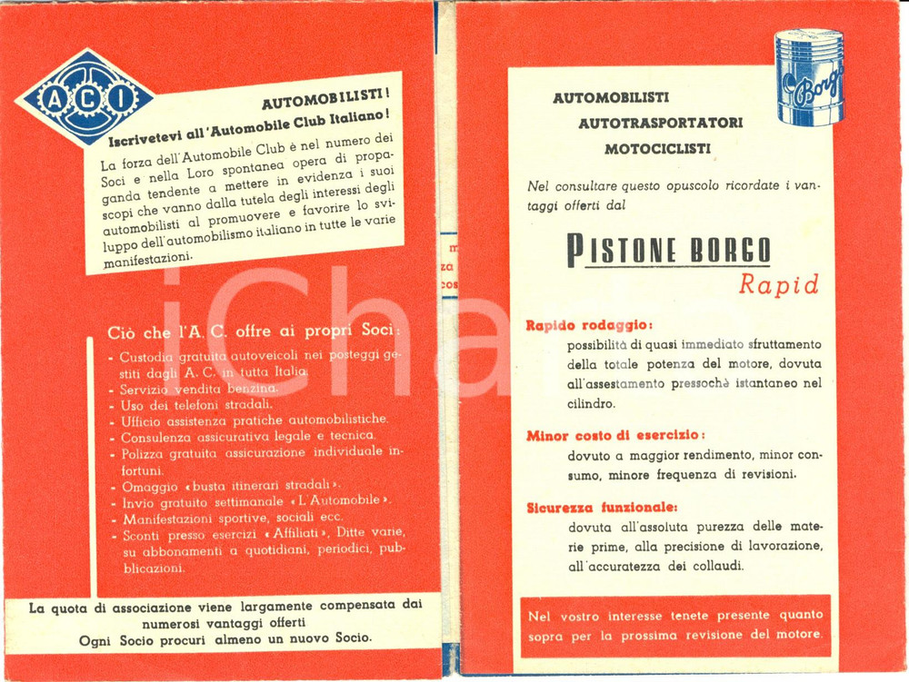 Materiale pubblicitario d’epoca 1950 TORINO Ditta PISTONI BORGO *Pieghevole pubblicitario ILLUSTRATO 1