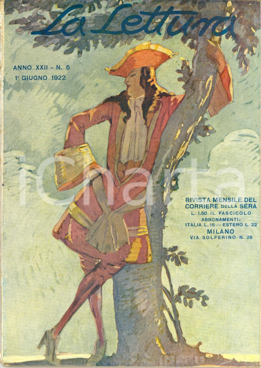 Giornale, rivista storica 1922 LA LETTURA IV Semestrale Estiva CASATE OLONA Rivista Anno XXII n° 6 1