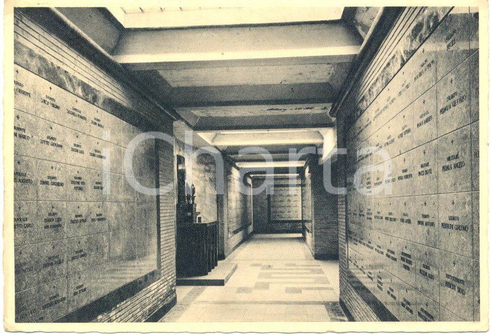 Cartolina originale da collezione 1942 NERVESA DELLA BATTAGLIA TV Interno sacrario del MONTELLO Cartolina FG VG 1