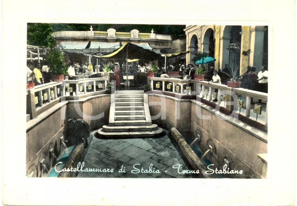 Cartolina originale da collezione 1950 ca CASTELLAMMARE DI STABIA NA Particolare interno TERME STABIANE FG VG 1