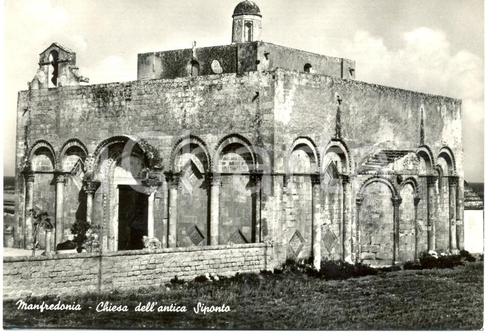 Cartolina originale da collezione 1964 MANFREDONIA FG Basilica SANTA MARIA MAGGIORE di SIPONTO Cartolina FG VG 1