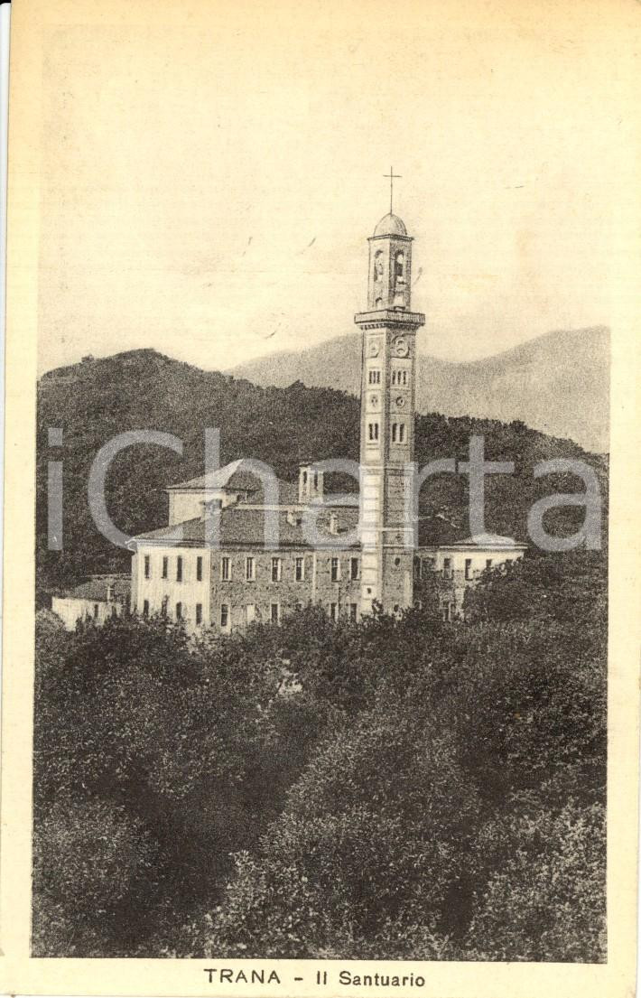 Cartolina originale da collezione 1930 ca TRANA TO Veduta Santuario Santa MARIA della STELLA e campanile FP NV 1