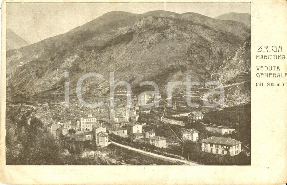 Cartolina originale da collezione 1915 ca BRIGA MARITTIMA FRANCIA Veduta panoramica dell abitato Cartolina FP VG 1