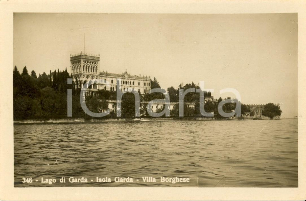 Cartolina originale da collezione 1930 ca SAN FELICE DEL BENACO BS L Isola GARDA con villa BORGHESE Cartolina FP 1