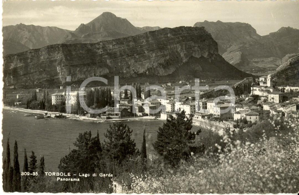 Cartolina originale da collezione 1940 ca TORBOLE (TN) LAGO DI GARDA Veduta panoramica dell'abitato *Cartolina FP 1