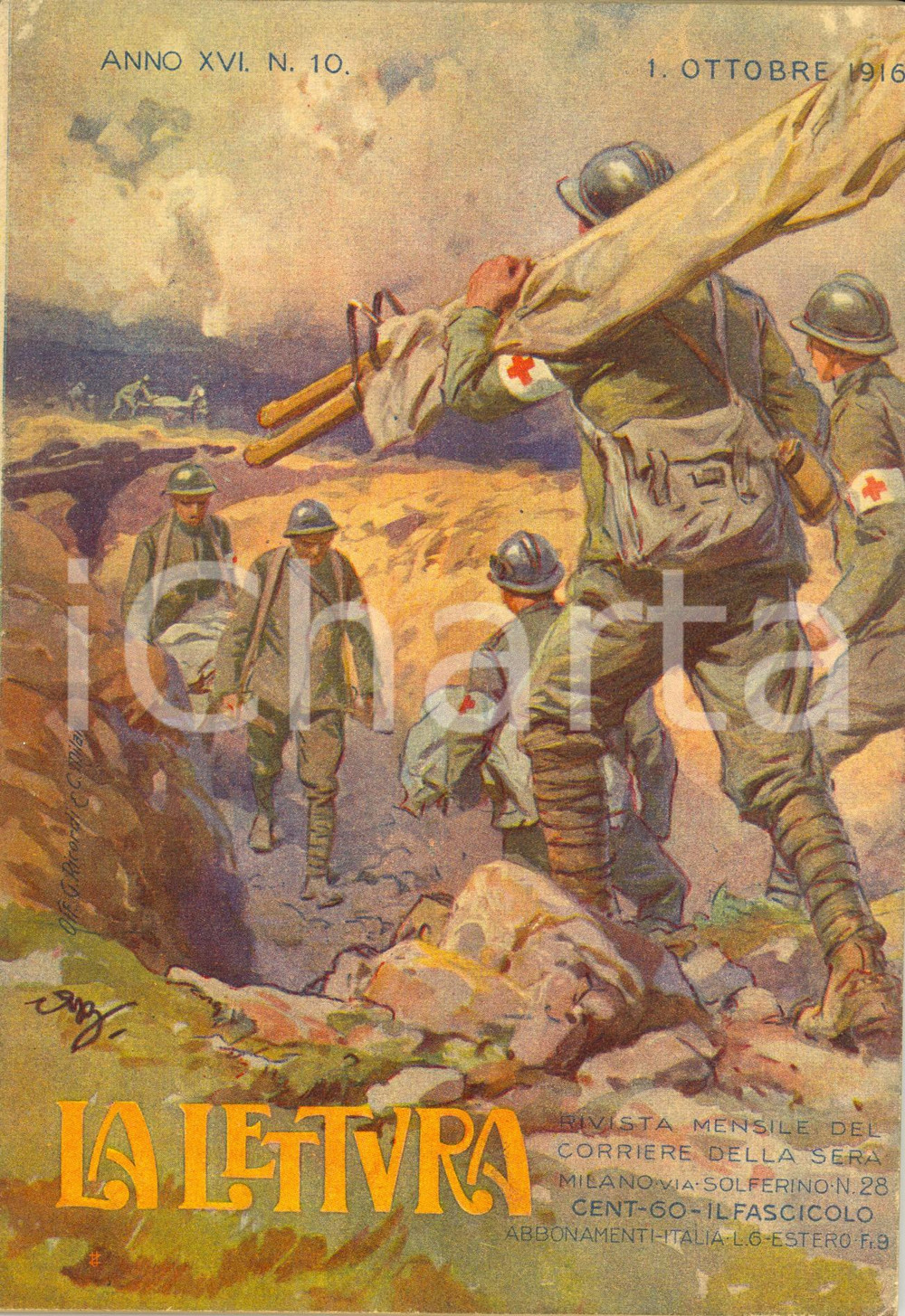 Giornale, rivista storica 1916 LA LETTURA La ROMANIA nuova alleata di guerra Ill. BELTRAME Anno XVI n°10 1