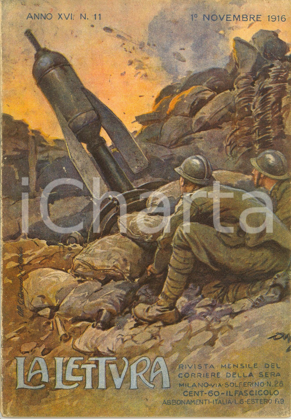 Giornale, rivista storica 1916 LA LETTURA La rivolta araba contro gli OTTOMANI Ill. BELTRAME Anno XVI n°11 1