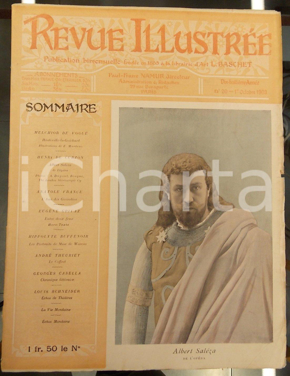 Giornale, rivista storica 1903 REVUE ILLUSTREE Albert SALEZA  HautevillelaGuichard AnnÃ©e XIX nÂ° 20 1