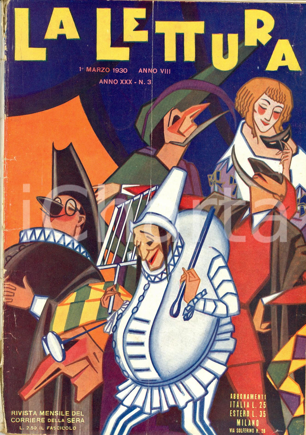 Giornale, rivista storica 1930 LA LETTURA Trasmissione delle immagini e televisione *Rivista Anno XXX n° 3 1
