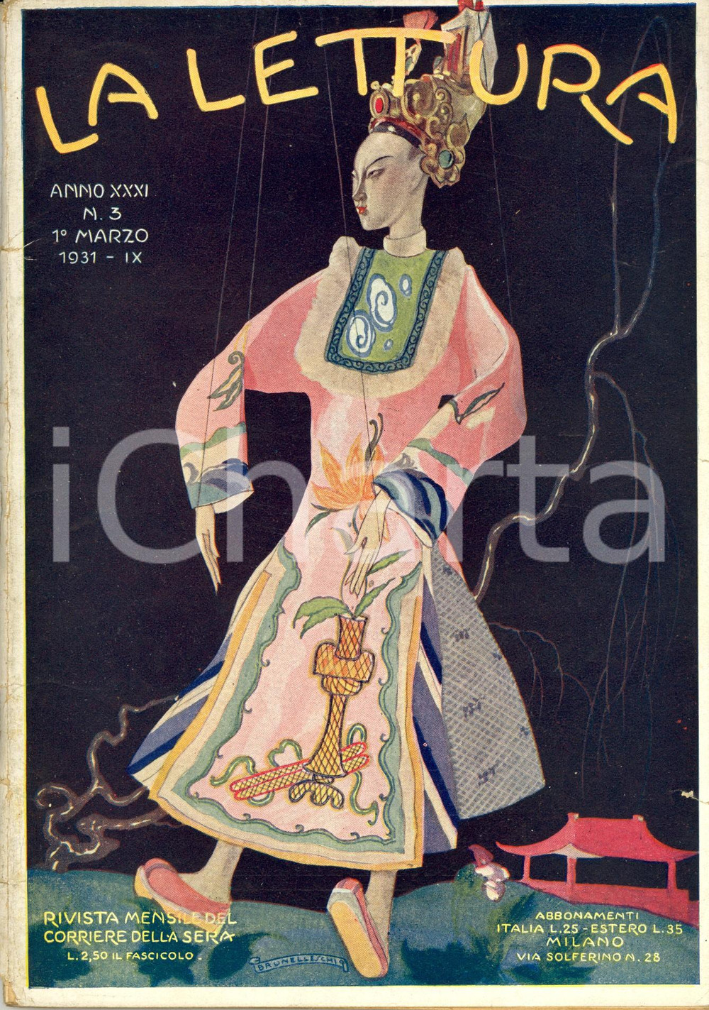 Giornale, rivista storica 1931 LA LETTURA Pietro MASCAGNI Centenario della Sonnambula *Anno XXXI n° 3 1