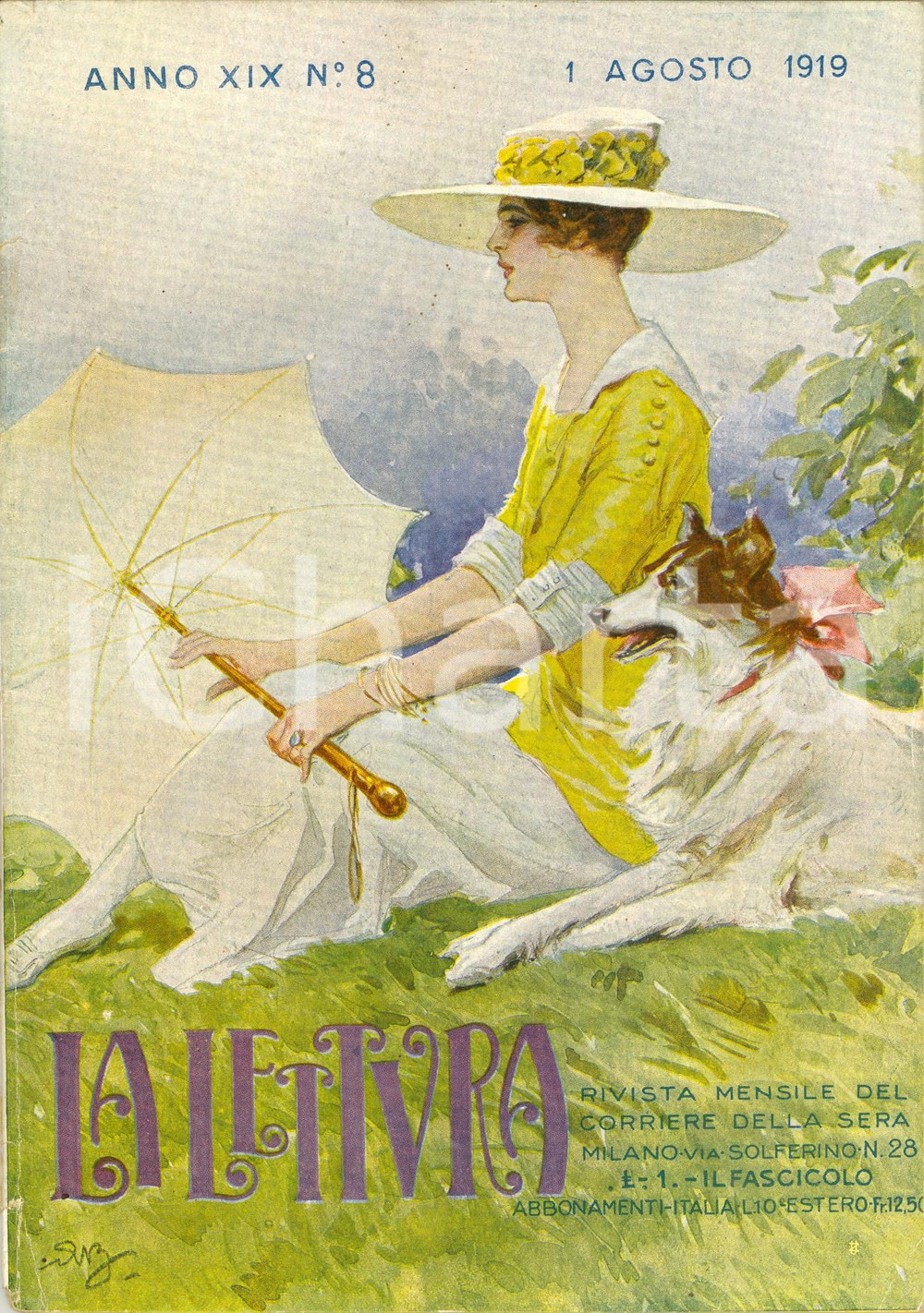 Giornale, rivista storica 1919 LA LETTURA Nino OXILIA e Sandro CAMASIO fratelli di poesia Anno XIX n° 8 1