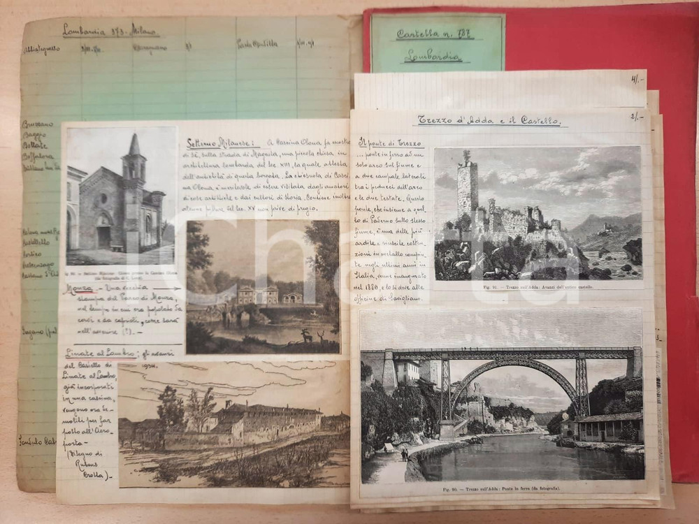 Oggetto da collezione cartaceo 1952 MILANO Provincia  SARONNO DERGANO TREZZO SETTIMO Fascicolo manoscritto 1