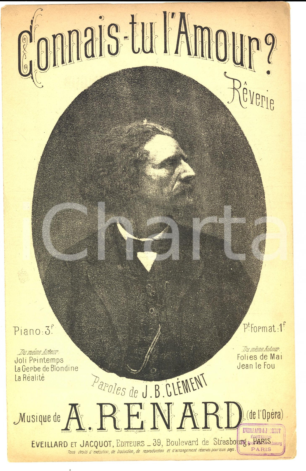 Oggetto da collezione cartaceo 1920 ca CLEMENT  RENARD Connaistu l amour? Reverie EVEILLARD ET JACQUOT 1