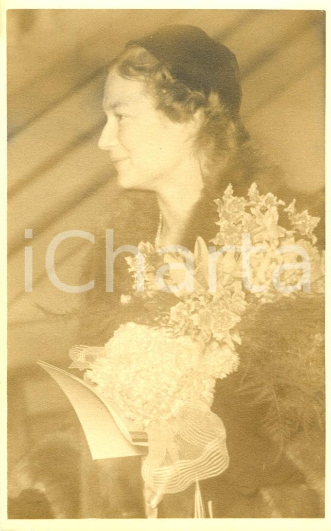 Cartolina originale da collezione 1950 ca Principessa JoséphineCharlotte de BELGIQUE durante cerimonia ufficiale 1
