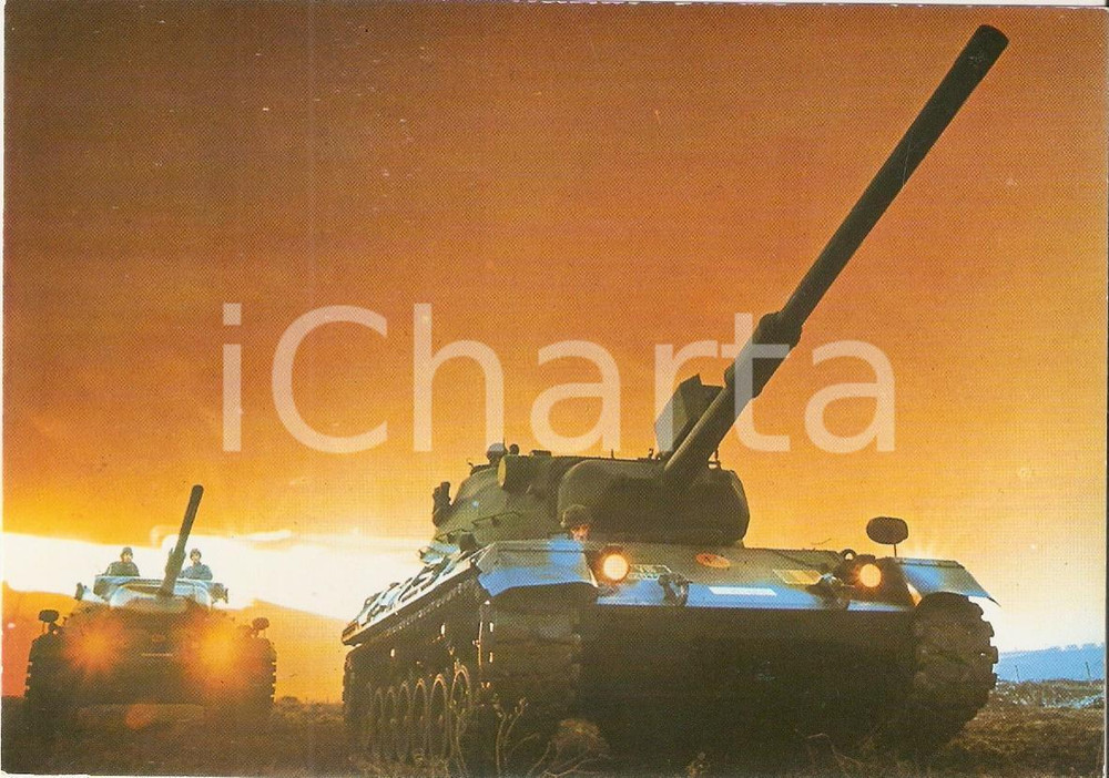 Cartolina originale da collezione 1985 ca ESERCITO ITALIANO Carristi a bordo dei carri armati Cartolina FG VG 1