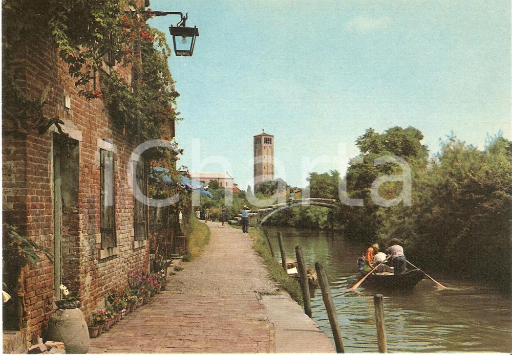 Cartolina originale da collezione 1965 ca VENEZIA  TORCELLO Gondola e Ponte del Diavolo Cartolina FG NV 1