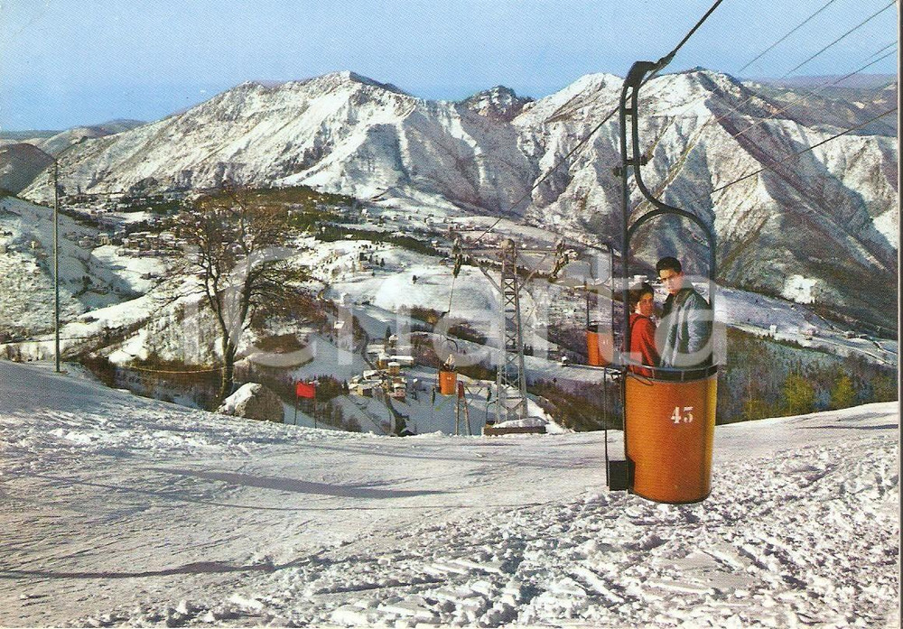 Cartolina originale da collezione 1966 SELVINO BG Appuntamento sulla seggiovia  Monte Poieto Cartolina FG VG 1