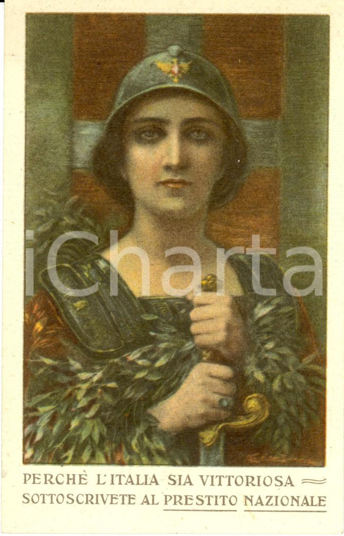 Cartolina originale da collezione 1917 ca WW1 Perché l ITALIA sia vittoriosa sottoscrivete Prestito nazionale FP 1