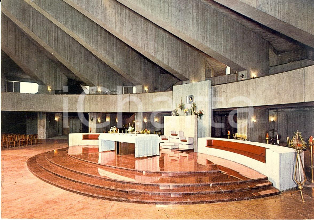 Cartolina originale da collezione 1990 ca SIRACUSA Santuario Madonna Lacrime - Interno *Cartolina postale FG NV 1