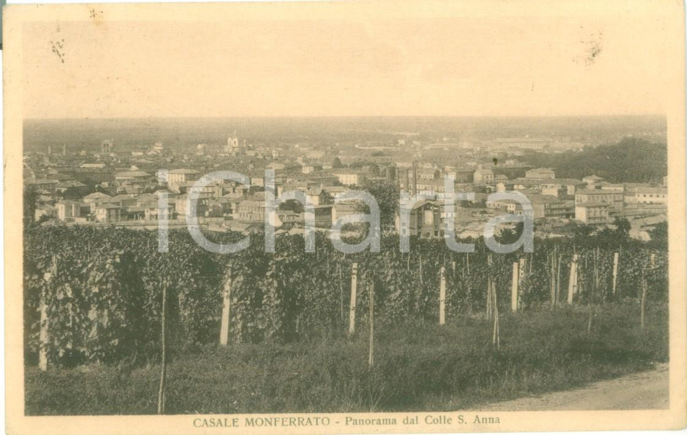 Cartolina originale da collezione 1935 ca CASALE MONFERRATO AL Panorama dal Colle SANT ANNA Cartolina FP VG 1