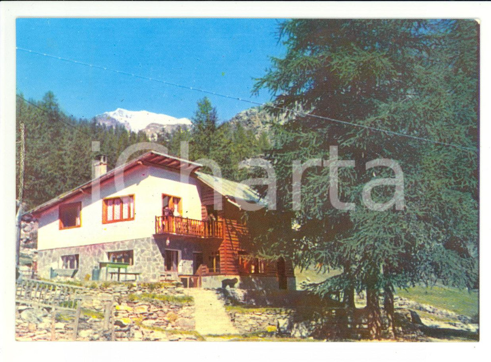 Cartolina originale da collezione 1971 FIERY (AO) Bar Ristorante DEL BOSCO e Monte CASTORE Cartolina VINTAGE FG VG 1