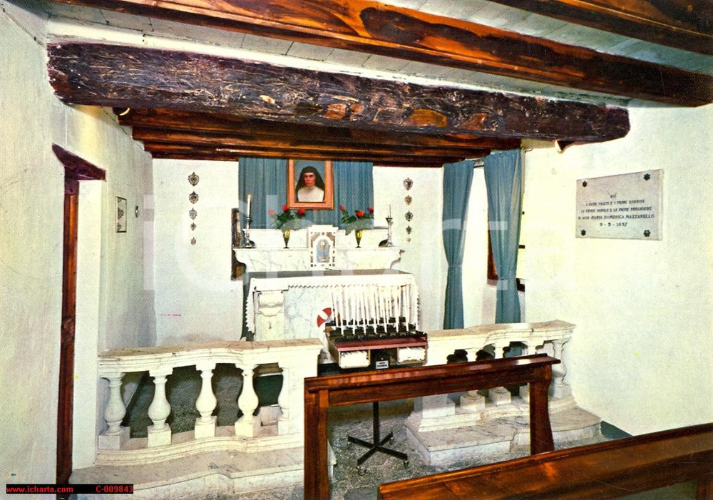 Cartolina originale da collezione 1970 ca MORNESE (AL) Cameretta natale di Santa Maria MAZZARELLO *Cartolina FG NV 1