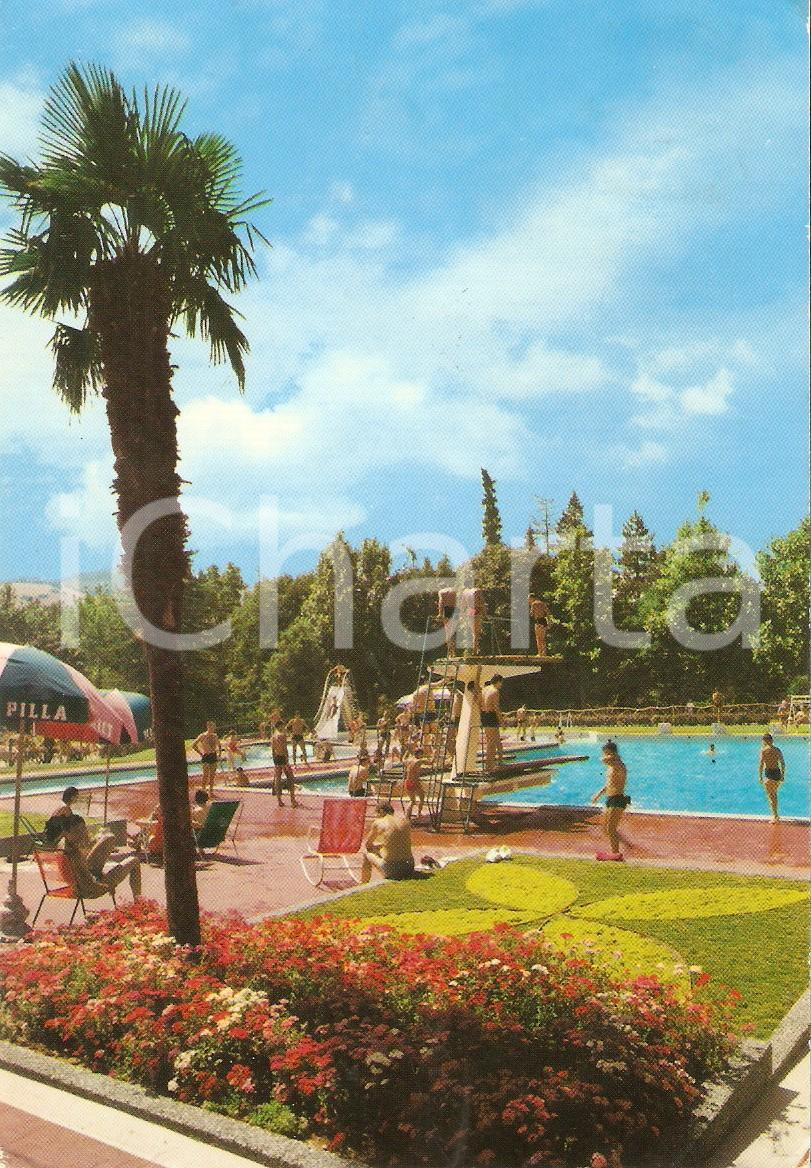 Cartolina originale da collezione 1970 CASTROCARO TERME FC Turisti in piscina Cartolina VINTAGE FG VG 1