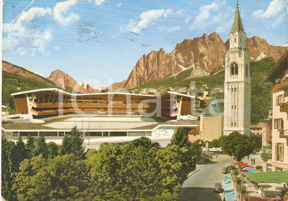 Cartolina originale da collezione 1973 CORTINA D AMPEZZO BL Stadio Olimpico del Ghiaccio Cartolina FG VG 1