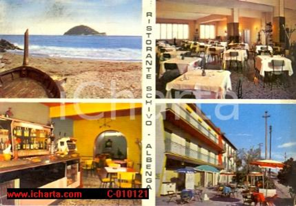 Cartolina originale da collezione 1963 ALBENGA (SV) Vedutine Pensione VADINO *Cartolina VINTAGE FG VG 1