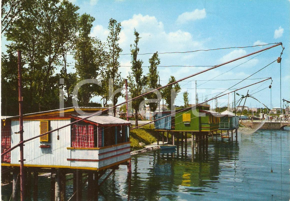 Cartolina originale da collezione 1966 CESENATICO FC Case dei pescatori sul Porto Canale Cartolina FG VG 1