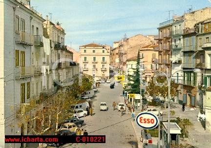 Cartolina originale da collezione 1972 STIGLIANO MT Veduta via CIALDINI Distributore ESSO Cartolina VINTAGE FG 1