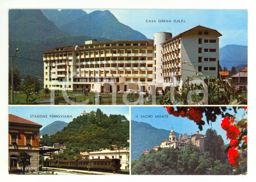 Cartolina originale da collezione 1970 ca VARALLO VC Vedutine CASA SERENA ONPI e Sacro Monte Cartolina FG NV 1