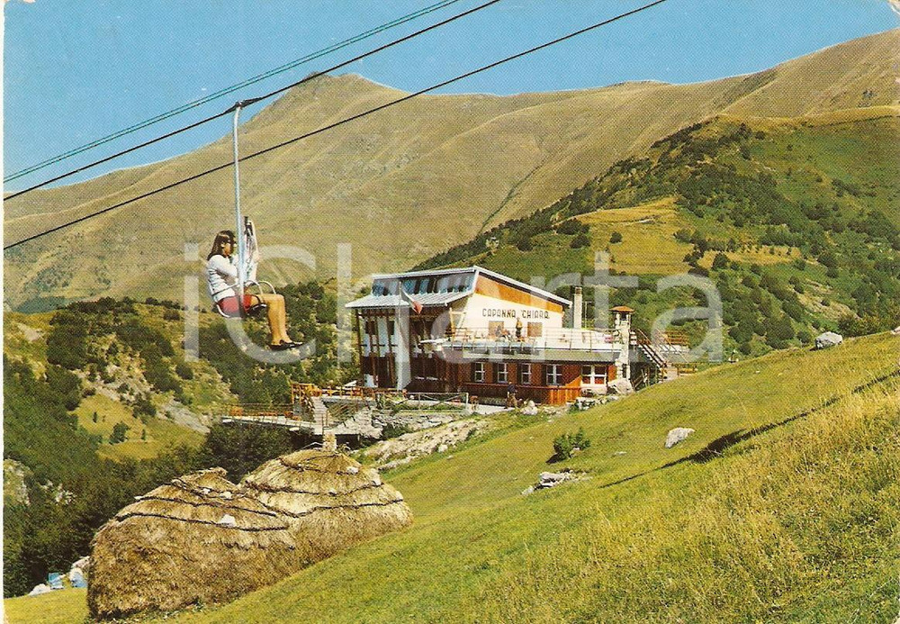 Cartolina originale da collezione 1971 LIMONE PIEMONTE (CN) Seggiovia del Cross e Capanna Chiara *Cartolina FG NV 1