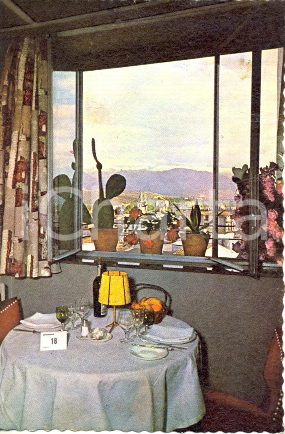 Cartolina originale da collezione 1960 ca GRANADA ES Gran Hotel BRASILIA  Ristorante Cartolina VINTAGE FG NV 1